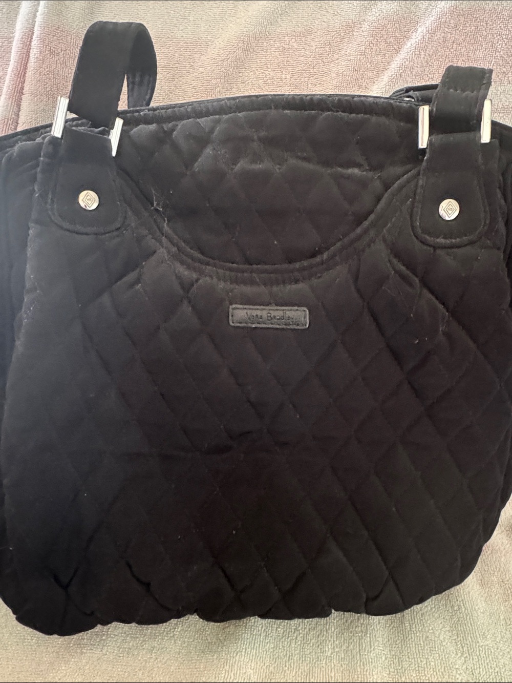 Vera Bradley Quilted Black Shoulder Tote
